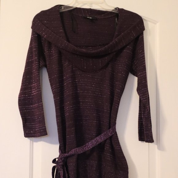 AGB metallic Purple sweater top, Size Large - Picture 1 of 7